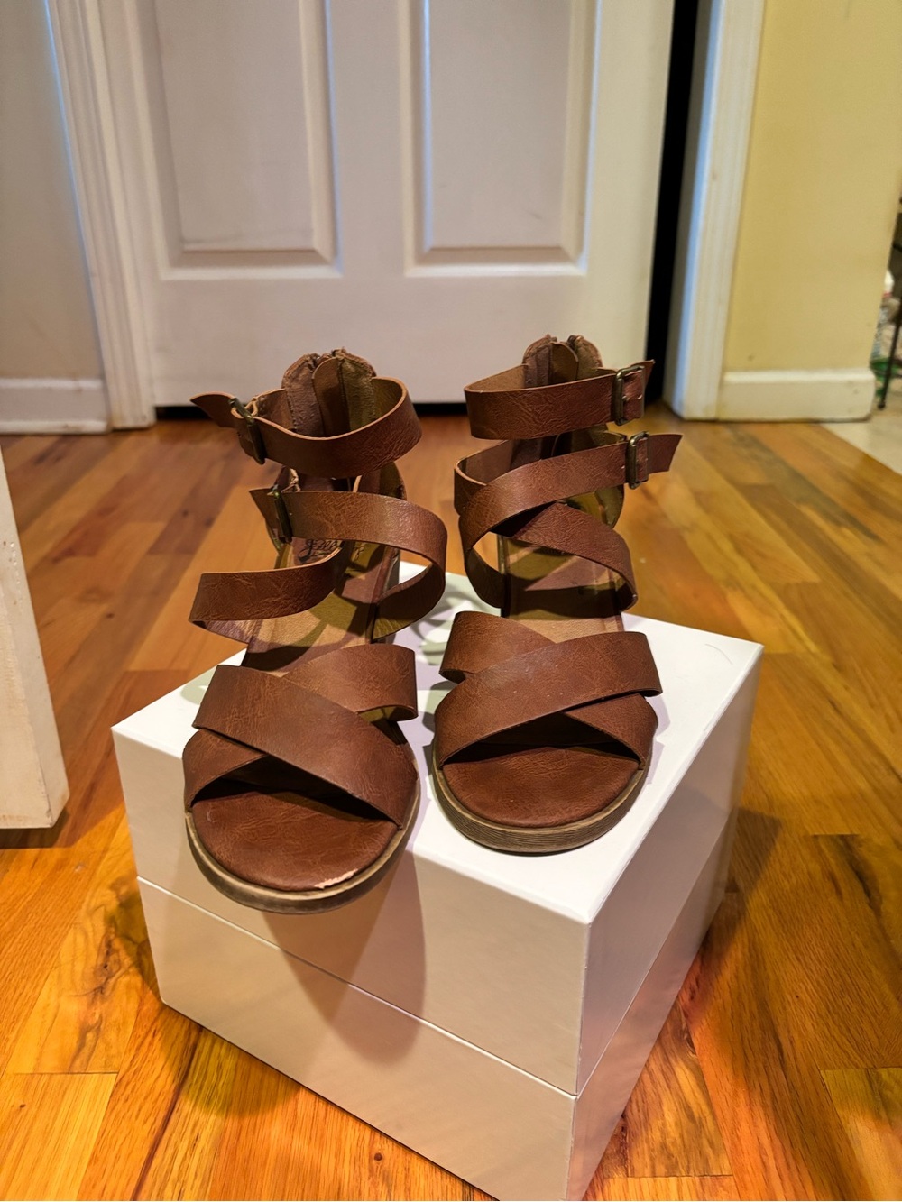 Jellypop Brown Strappy Wrap  Sandals